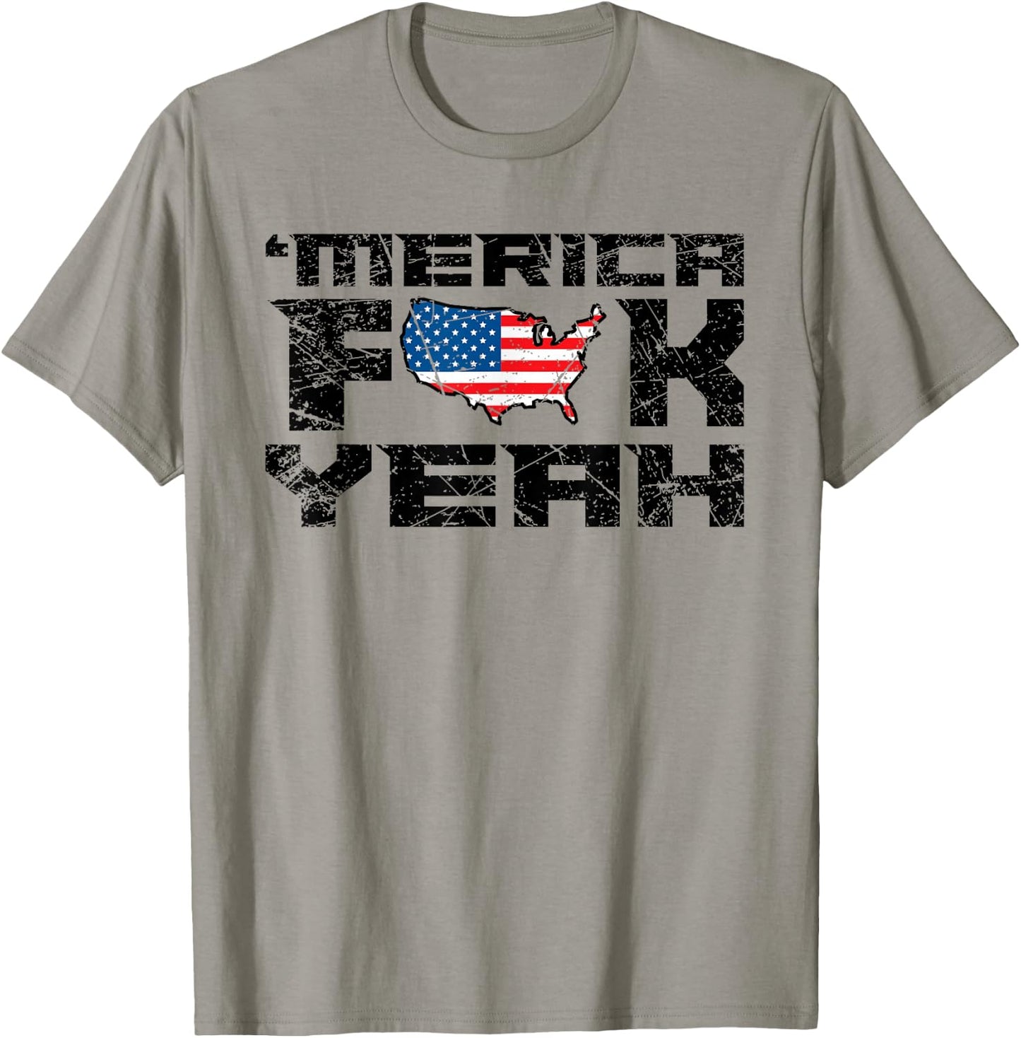 Merica FCK Yeah - 4th of July USA Funny Men T-Shirt - T-Shirt | Sand