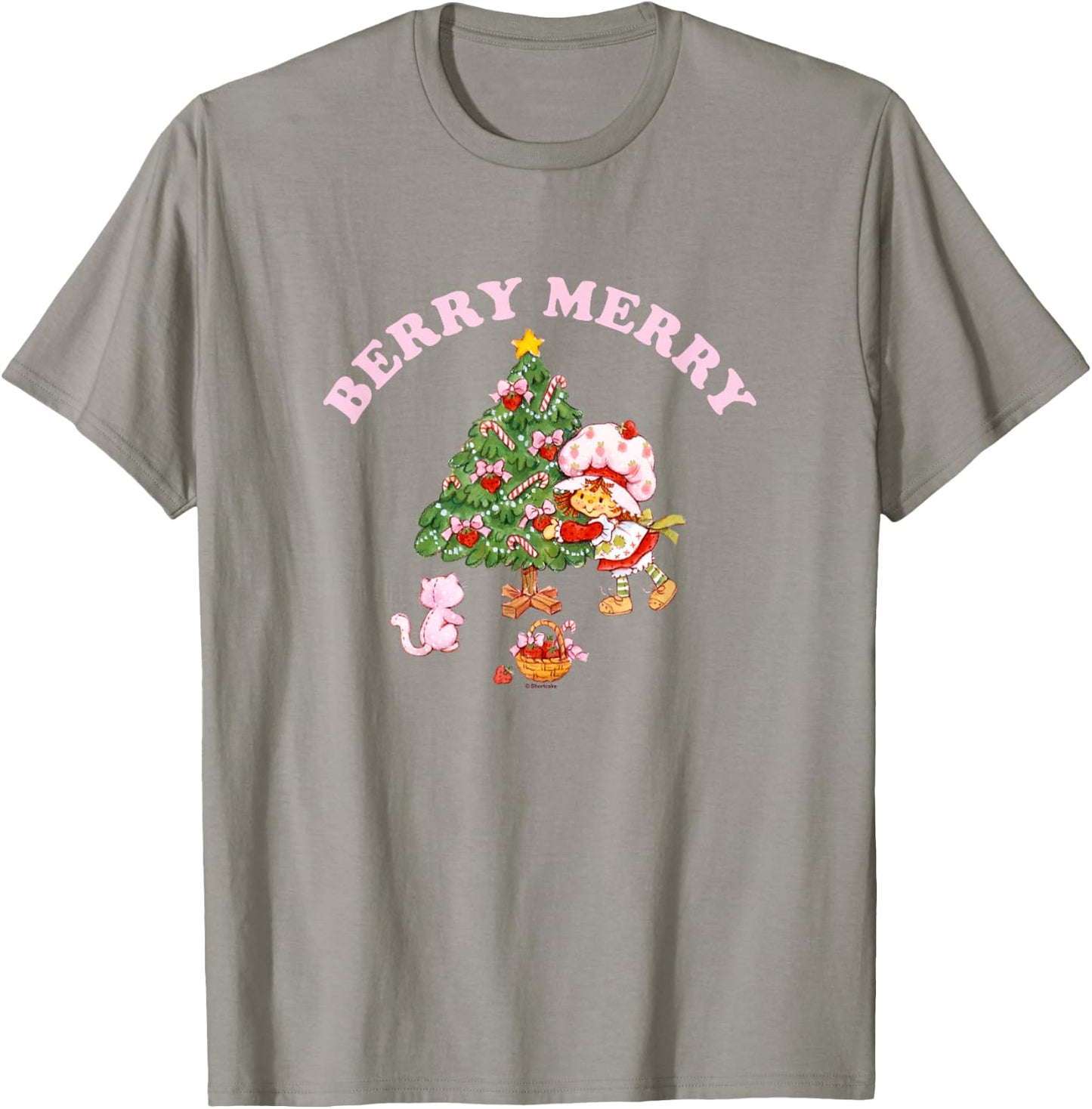 Strawberry Shortcake Christmas Berry Merry Decorating Tree T-Shirt - T-Shirt | Sand