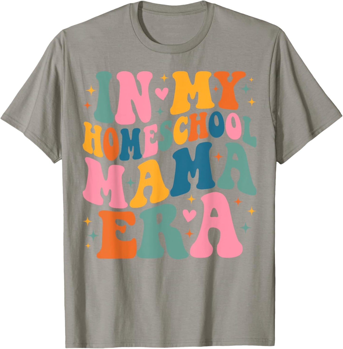 In My Homeschool Mama Era Groovy Back to School Mom T-Shirt - T-Shirt | Sand