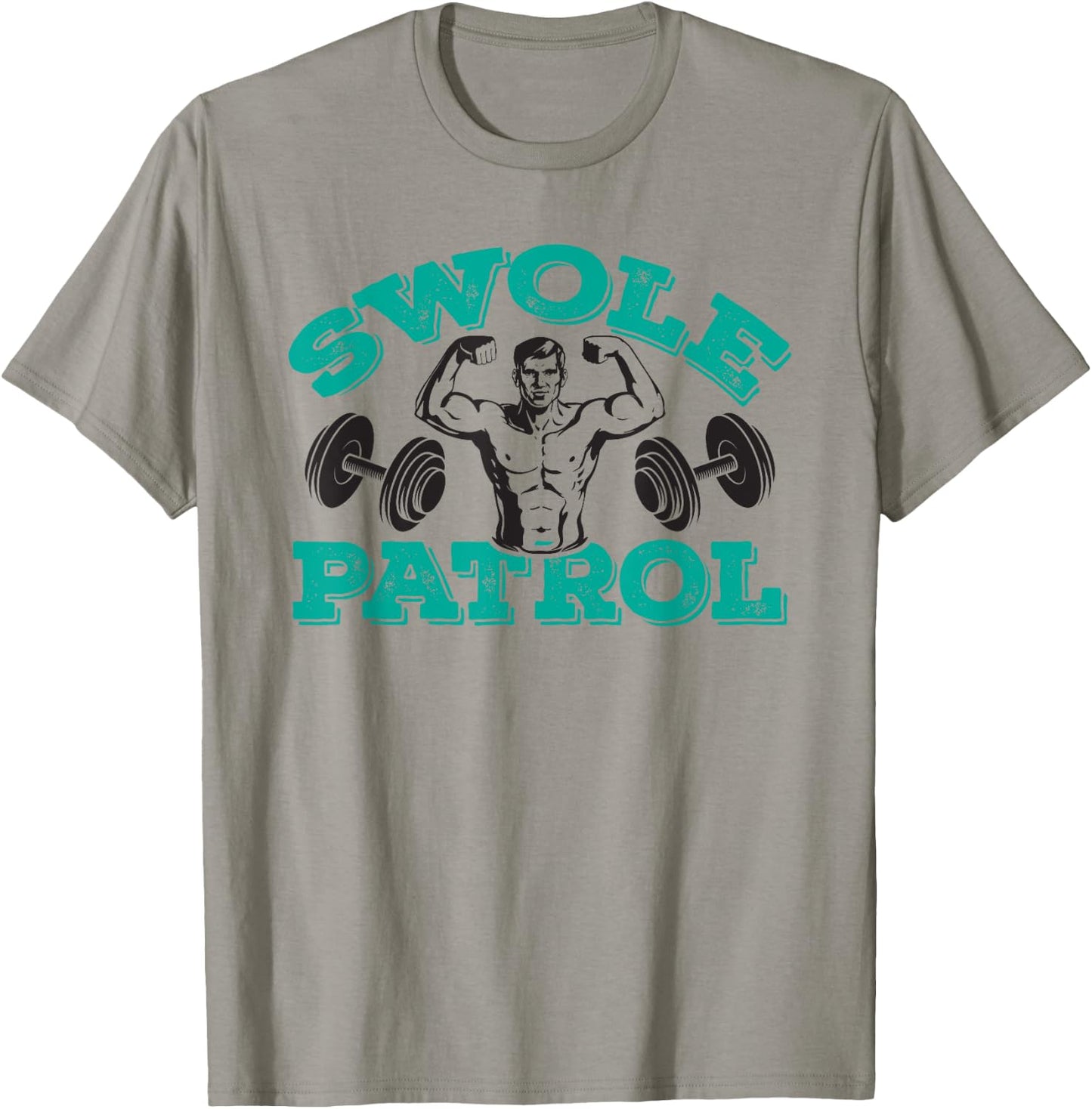 Swole Patrol – Dad working out & weightlifting T-Shirt - T-Shirt | Sand