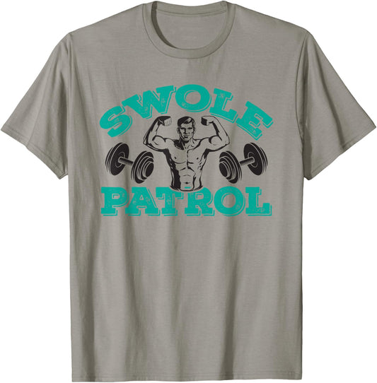 Swole Patrol – Dad working out & weightlifting T-Shirt - T-Shirt | Sand