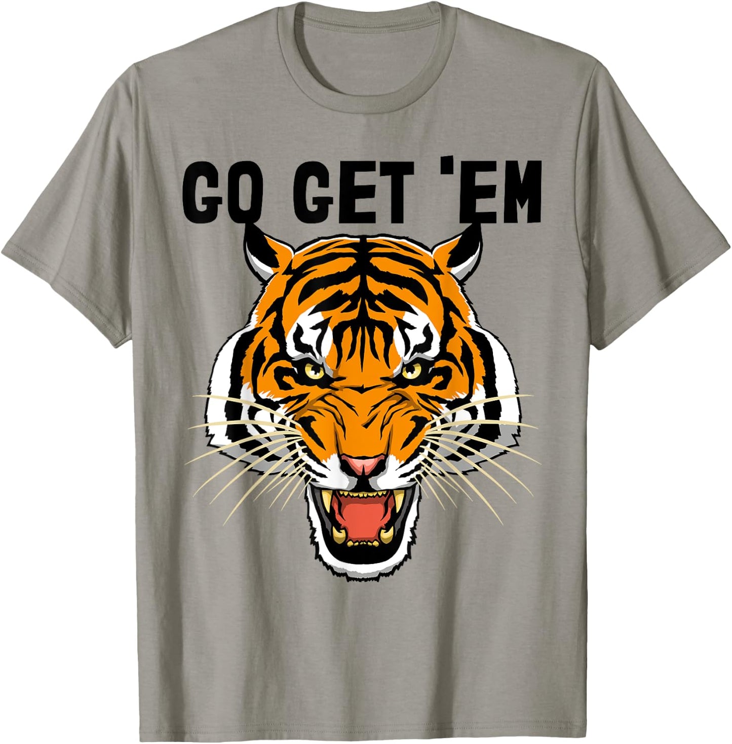 Go Get Em Shirt Roaring Tiger Men's Tiger Face T-Shirt - T-Shirt | Sand