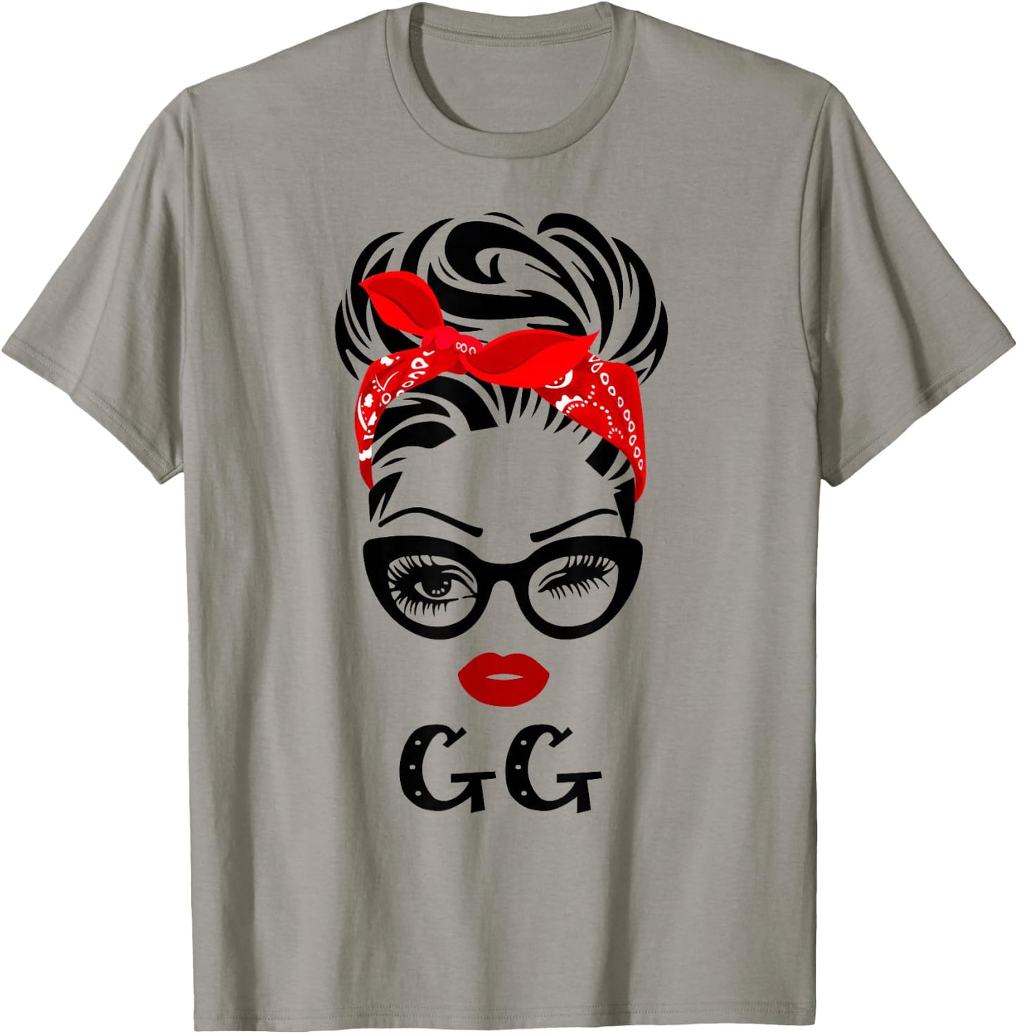 GG Wink Eye Woman Face Gift GG Grandma T-Shirt - T-Shirt | Sand