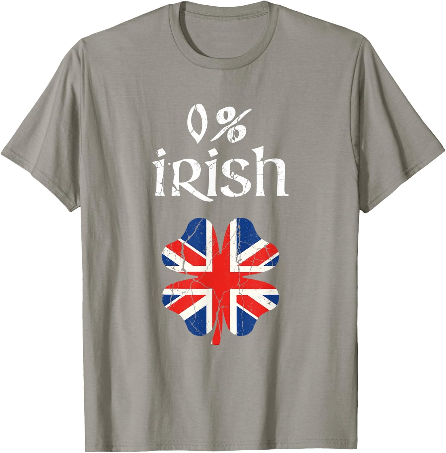 0 Percent Irish British Apparel, St Patricks Day Shamrock T-Shirt - T-Shirt | Sand