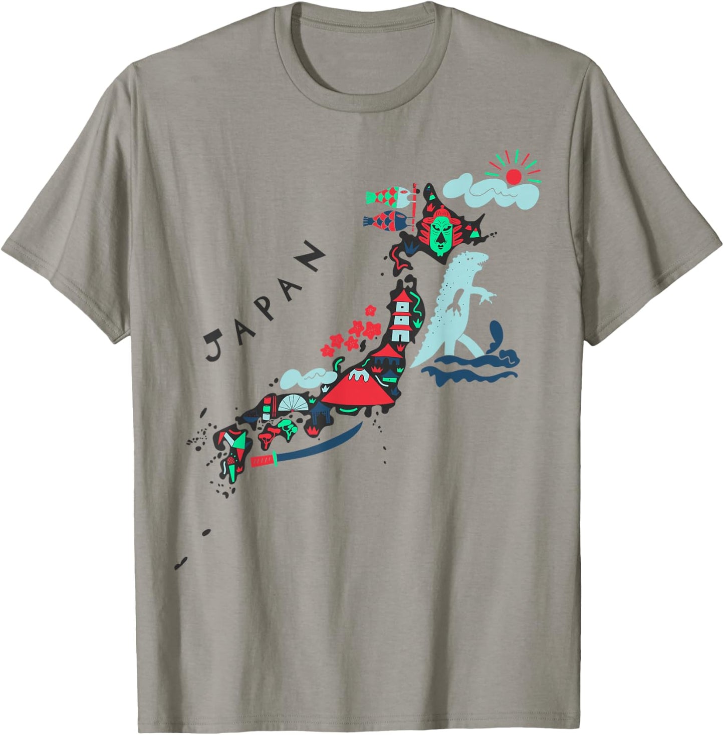 Travel Asia Japan Map Tokyo Japanese Vacation Souvenir T-Shirt - T-Shirt | Sand