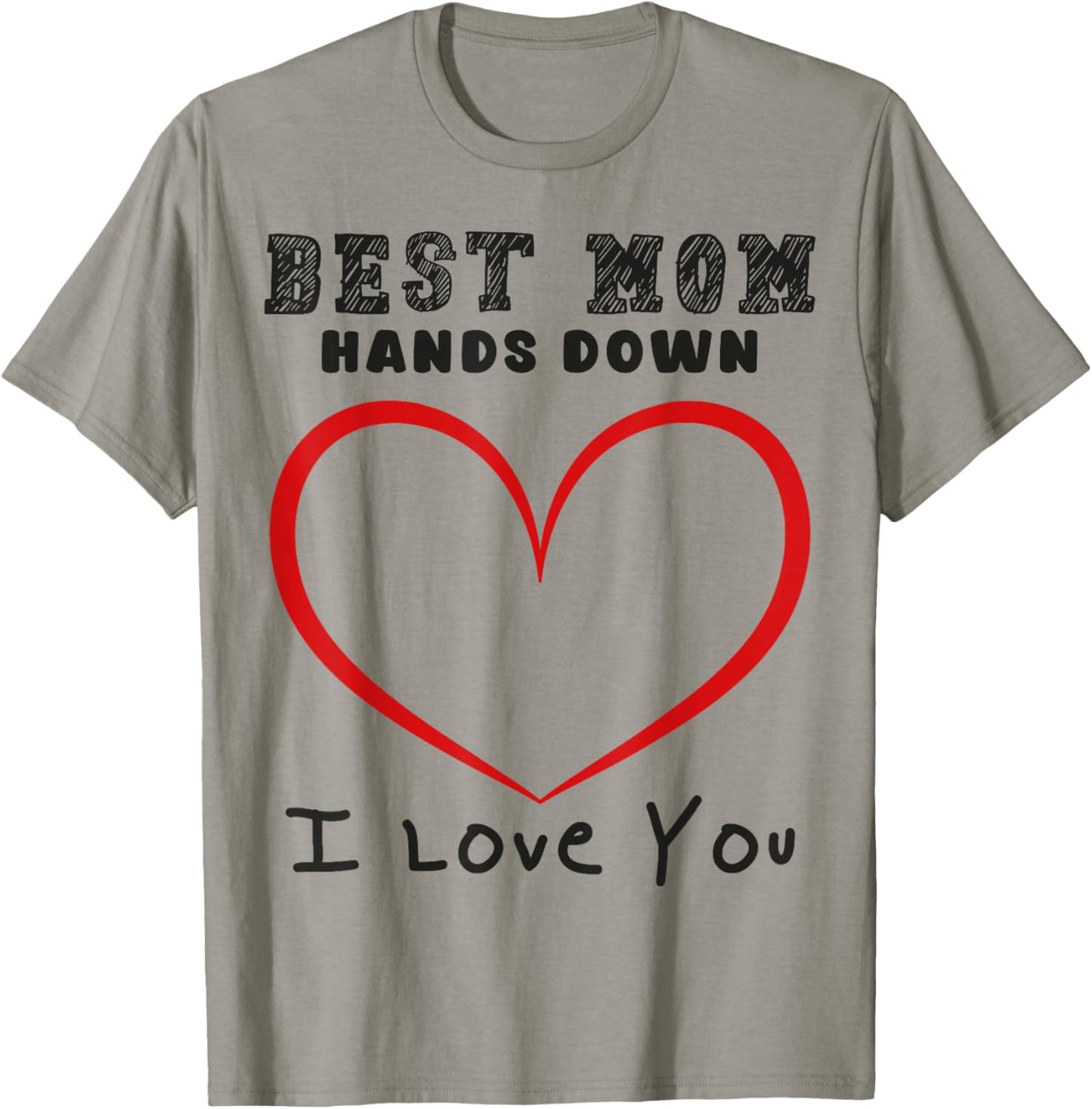Best Mom Hands Down Handprint T-Shirt - T-Shirt | Sand