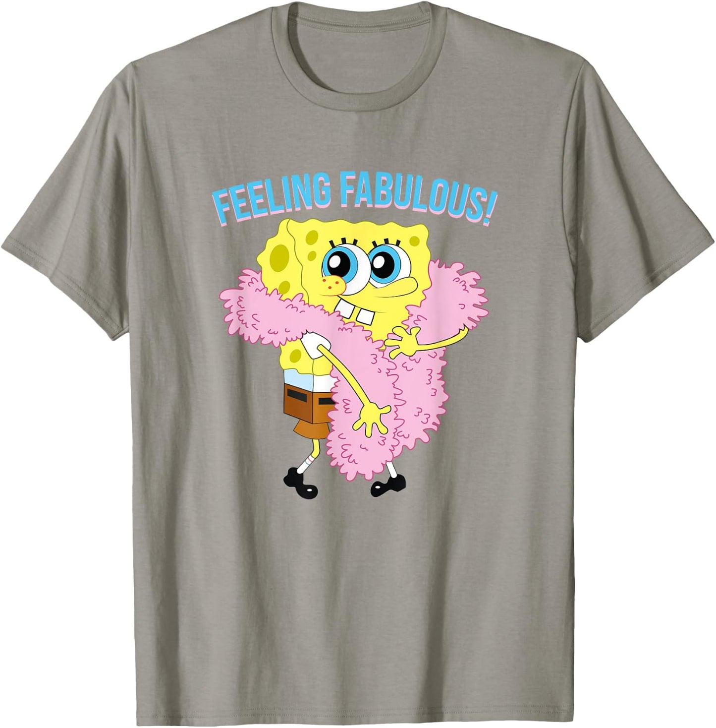 Mademark x SpongeBob SquarePants - SpongeBob in Feather Boa - Feeling Fabulous! T-Shirt - T-Shirt | Sand