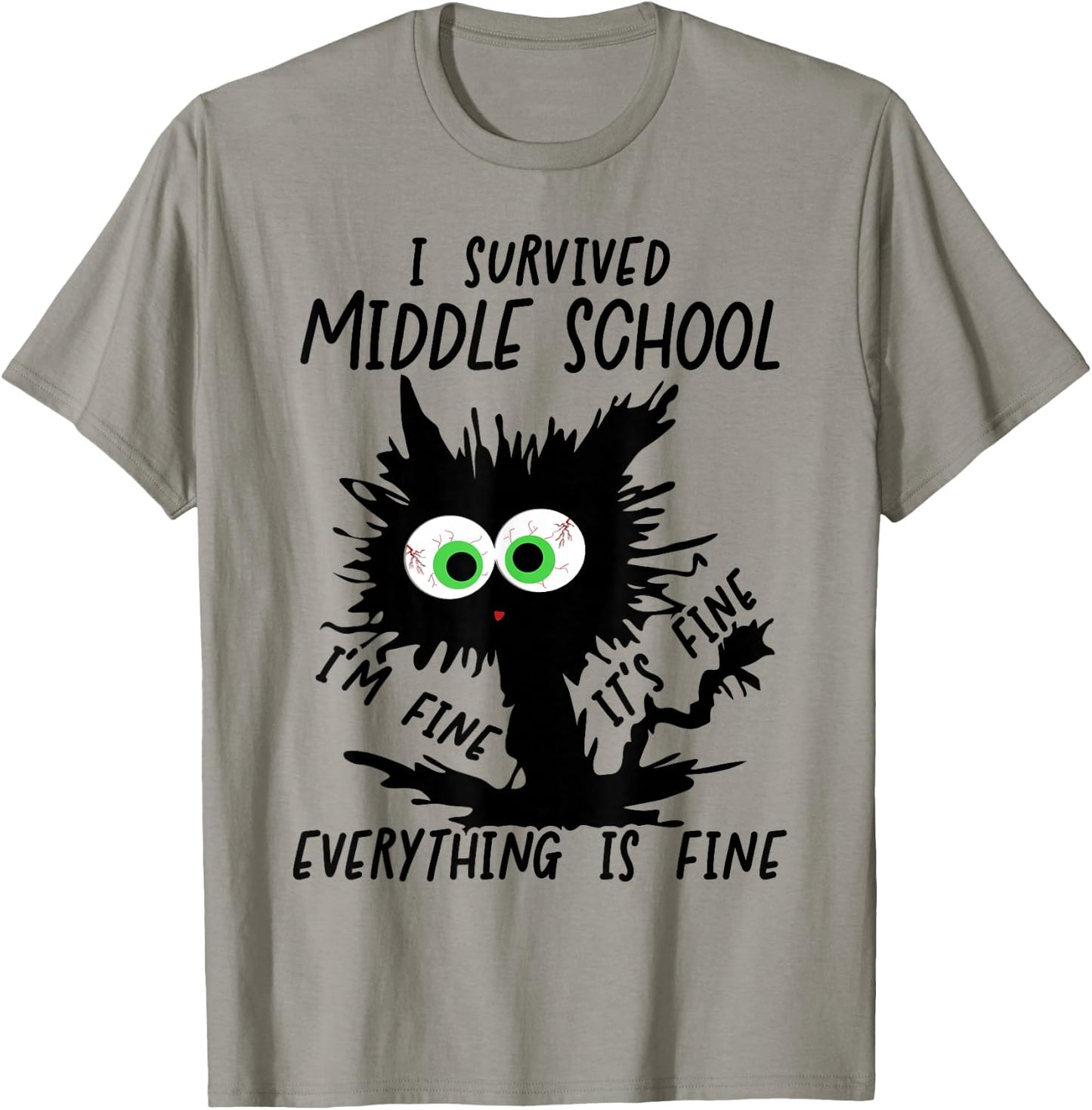Funny I Survived Middle School Grad 2026 T-Shirt - T-Shirt | Sand