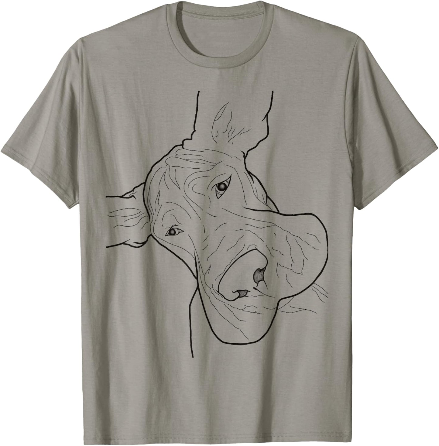 Funny Goofy Great Dane face Small T-Shirt - T-Shirt | Sand