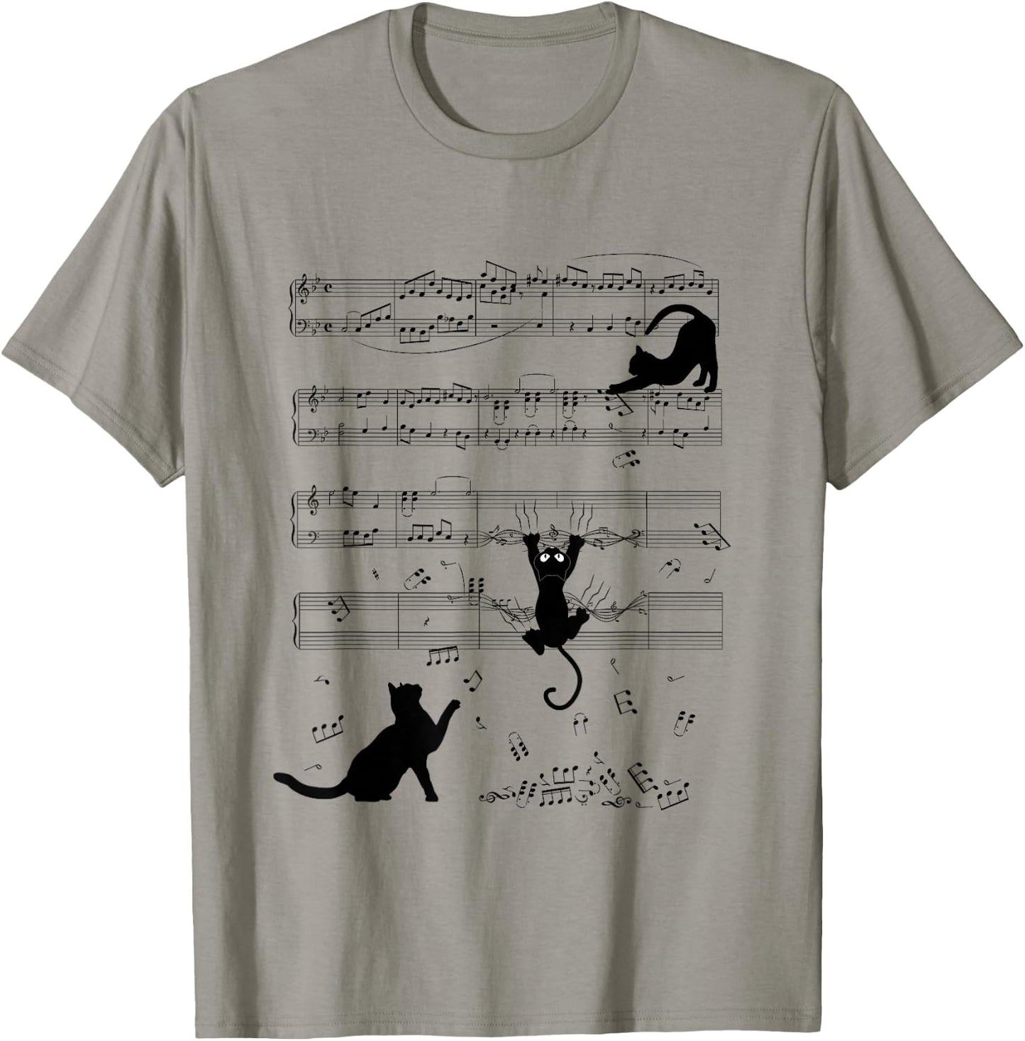 Cute Cats Playing With Sheet Music Teacher Music Society T-Shirt - T-Shirt | Sand