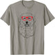 Great Pyrenees in Red Glasses Nerd PYR Dog Men Women Girls Kids T-Shirt - T-Shirt | Sand