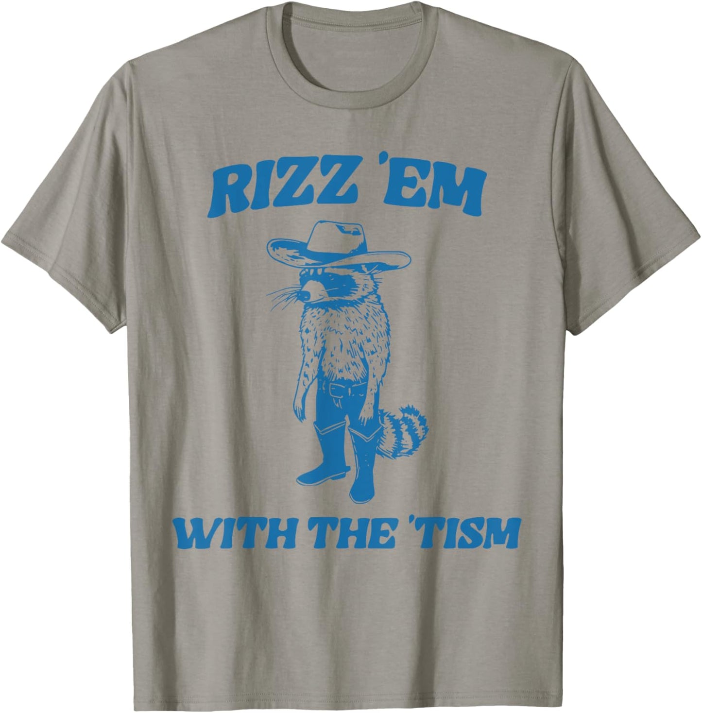 Raccoon Shirt | Rizz Em With The Tism Funny Raccoon T-Shirt - T-Shirt | Sand