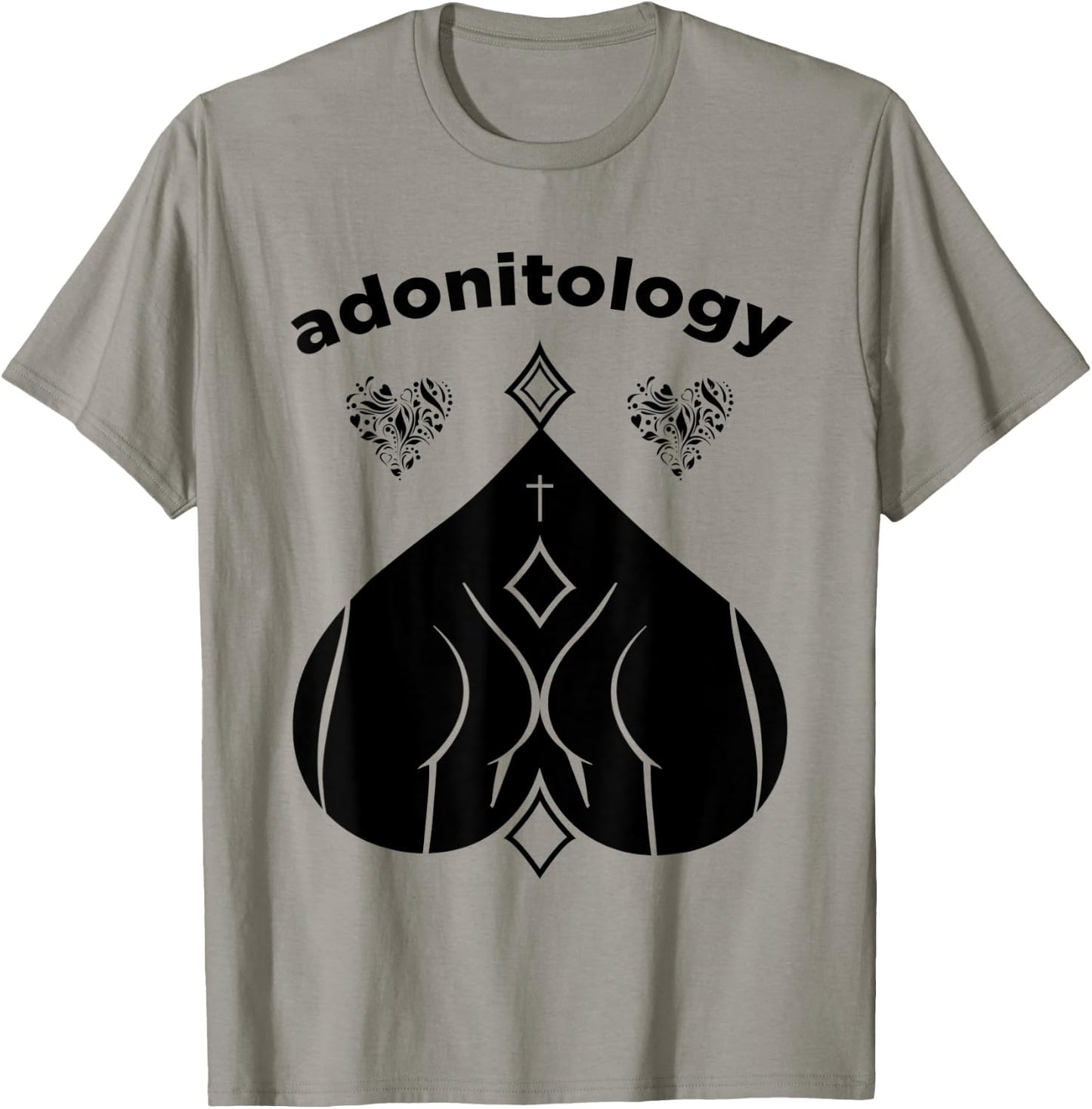 Adonitology Heart Mystic Butt Sacred Geometry T-Shirt - T-Shirt | Sand