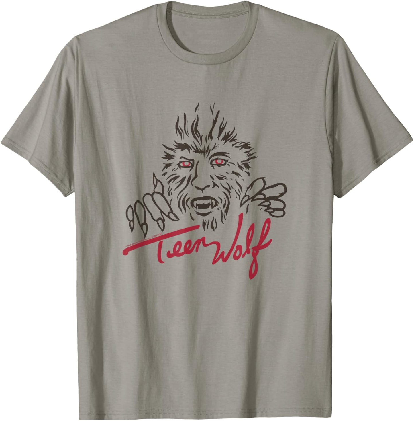 Teen Wolf Retro Vintage Eighties Werewolf Line Art Logo T-Shirt - T-Shirt | Sand