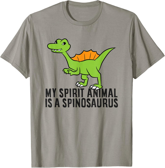My Spirit Animal Is A Spinosaurus Dinosaur T-Shirt - T-Shirt | Sand
