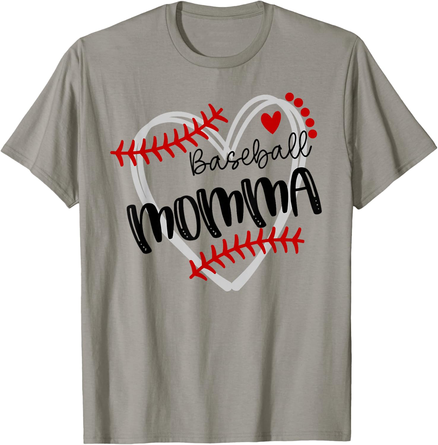 Personalized Baseball Heart Cute Momma Women Baseball T-Shirt - T-Shirt | Sand