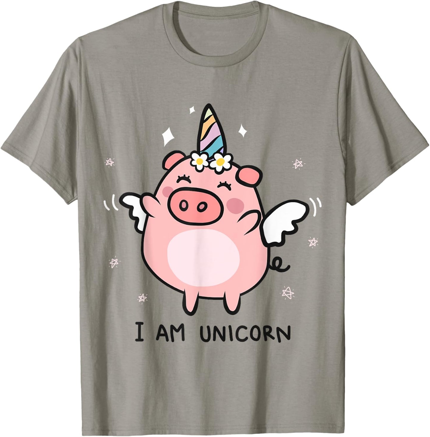 Cute Pigs Can Fly Unicorn Girls Gift T-Shirt - T-Shirt | Sand