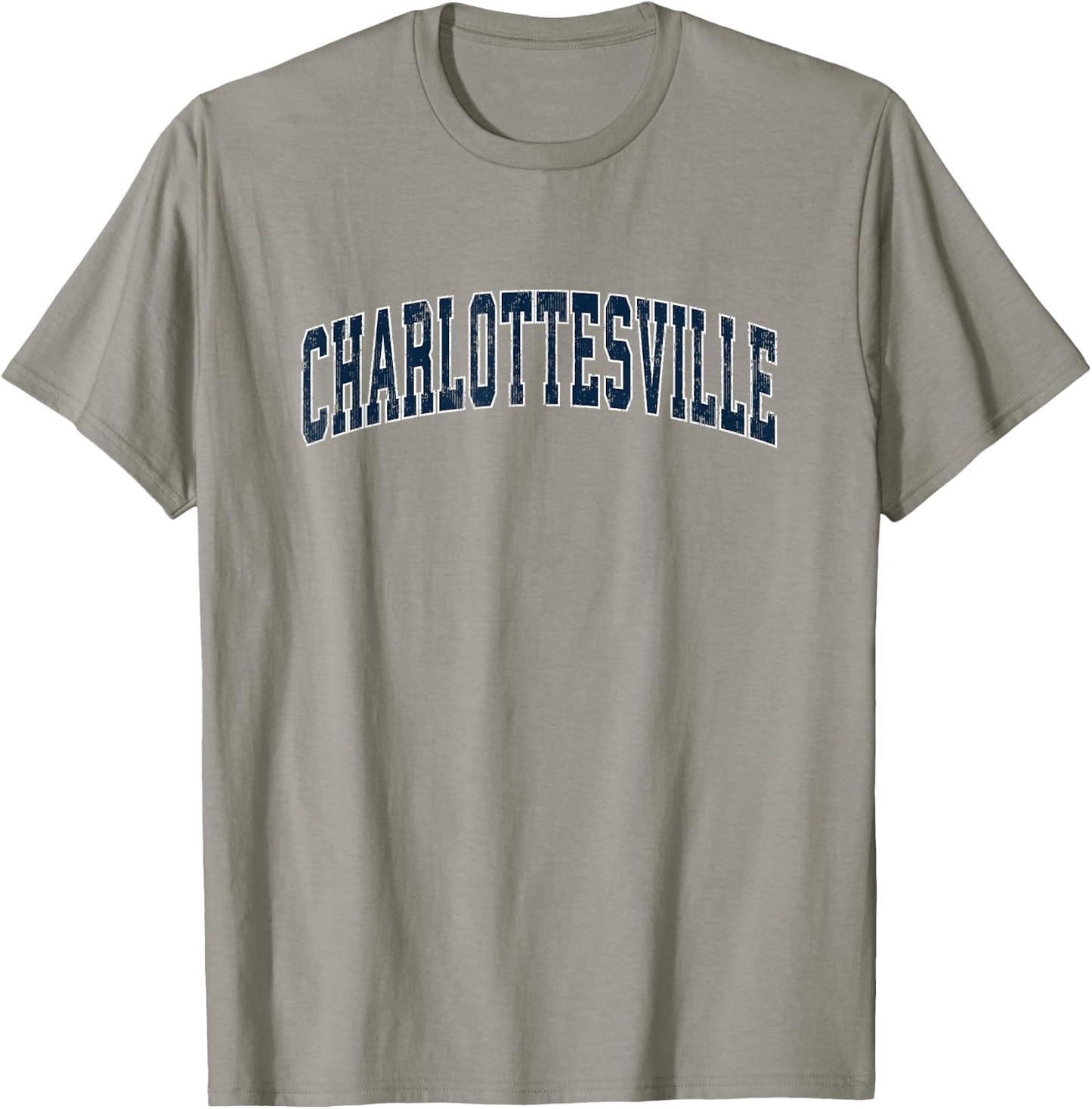Charlottesville Virginia VA Vintage Sports Design Navy Desig T-Shirt - T-Shirt | Sand