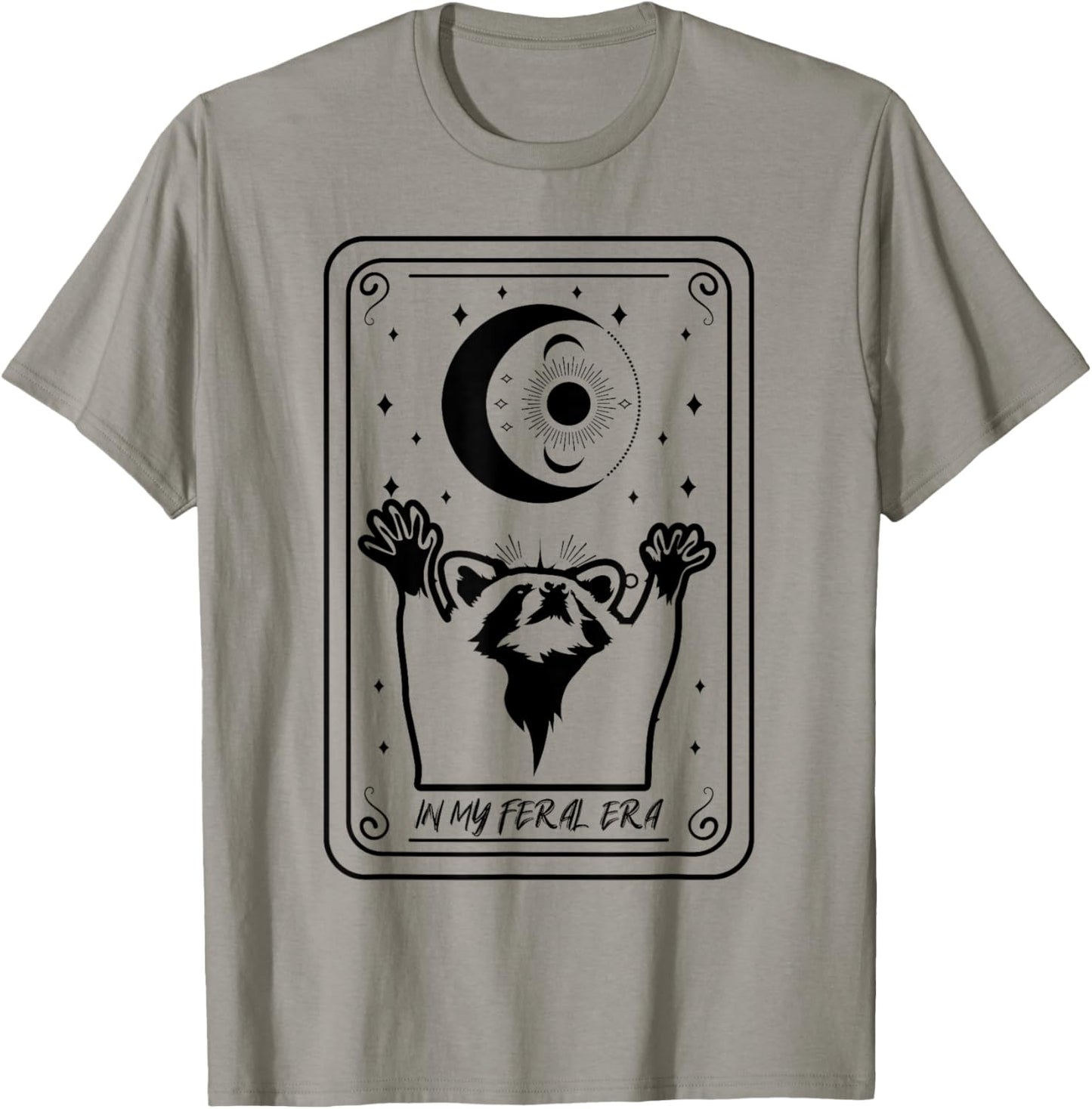 Tarot Card Raccoon Lover Gift My Wild Era T-Shirt - T-Shirt | Sand