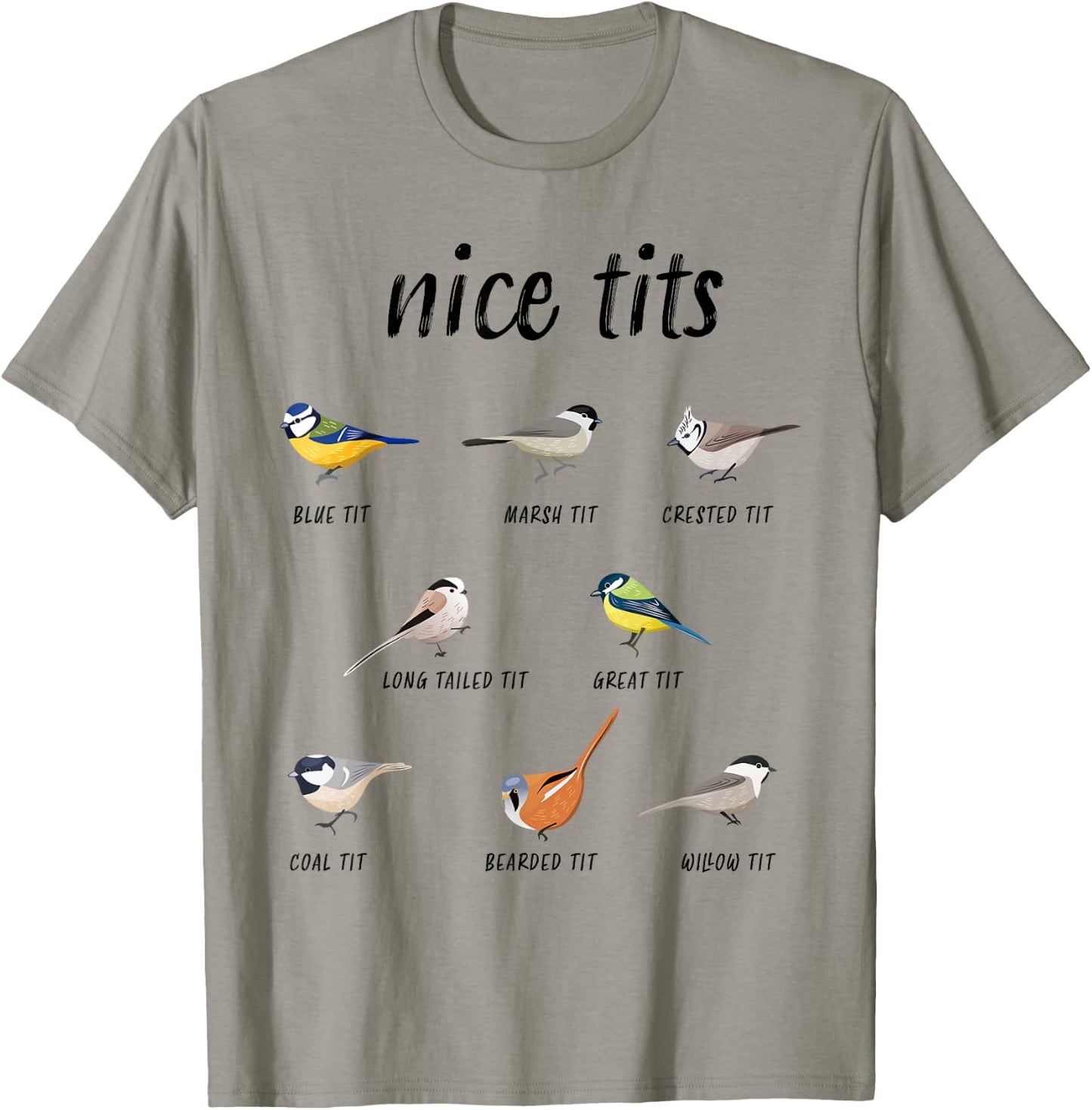 Funny "Nice tits" bird watching Gift Birder Men & Women T-Shirt - T-Shirt | Sand