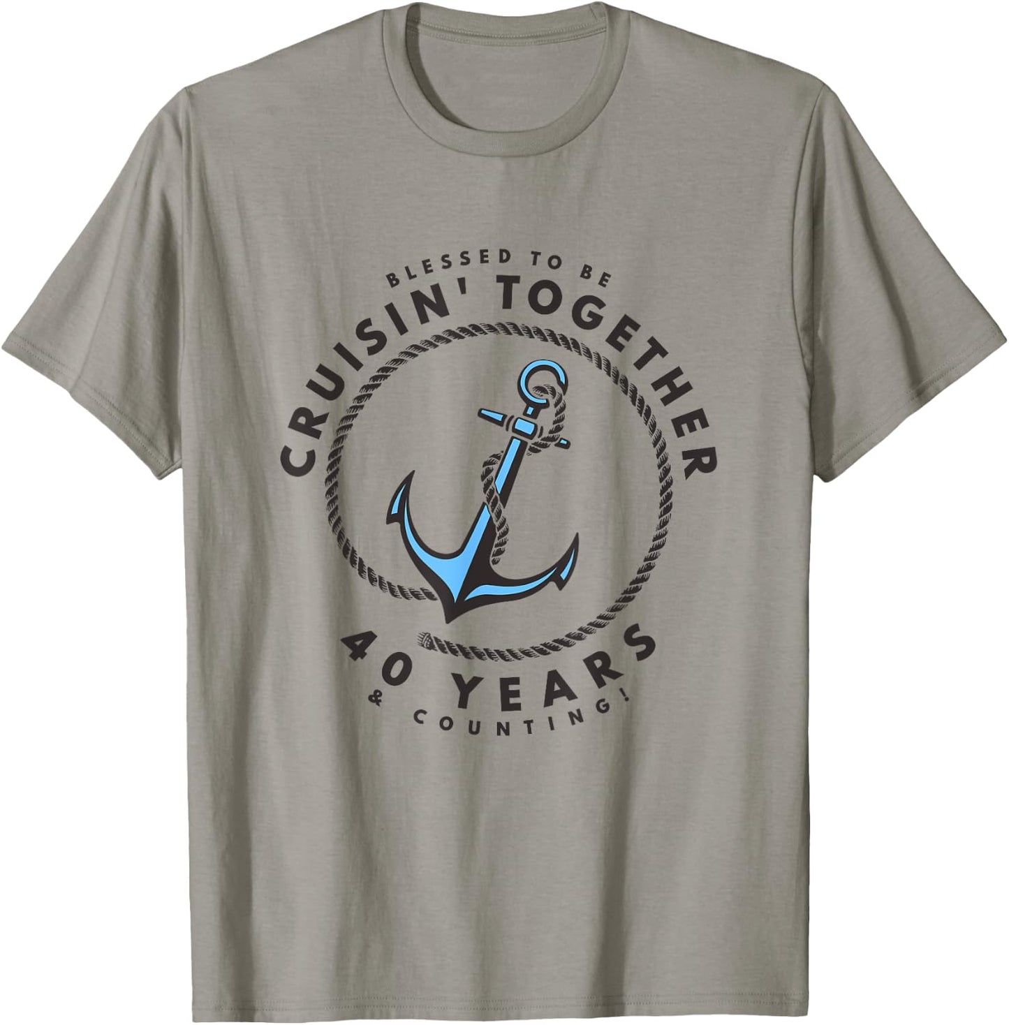 Couples Matching 40th Anniversary Cruise - Boat Anchor T-Shirt - T-Shirt | Sand