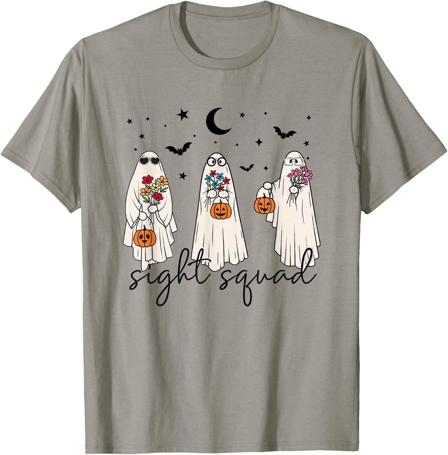 Optometry Halloween Cute Ghosts Sight Squad Ophthalmologist T-Shirt - T-Shirt | Sand