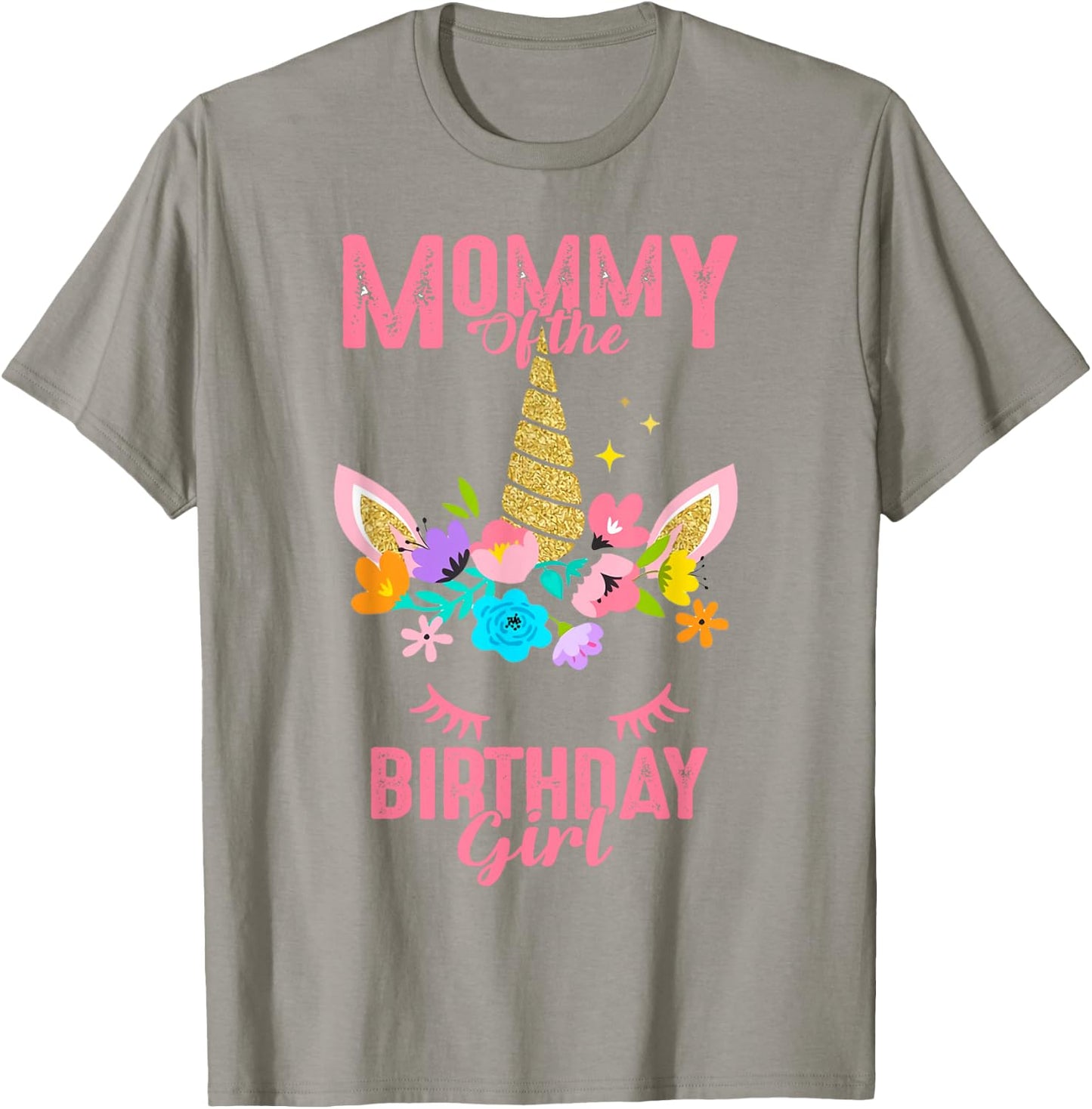 Mommy of the Birthday Girl Cute Unicorn Birthday Matching T-Shirt - T-Shirt | Sand