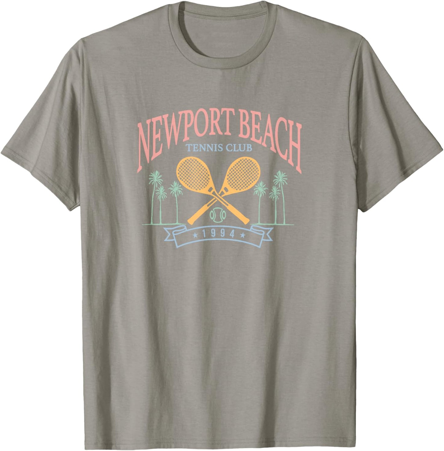 Newport Beach Tennis Club Crossed Racquets T-Shirt - T-Shirt | Sand