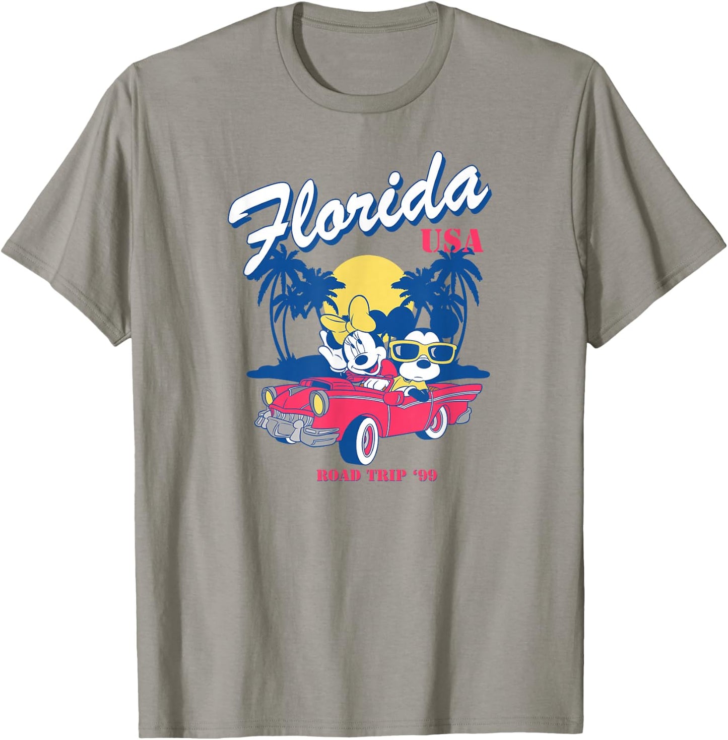 Disney Mickey And Friends Road Trip To Florida USA Vintage T-Shirt - T-Shirt | Sand