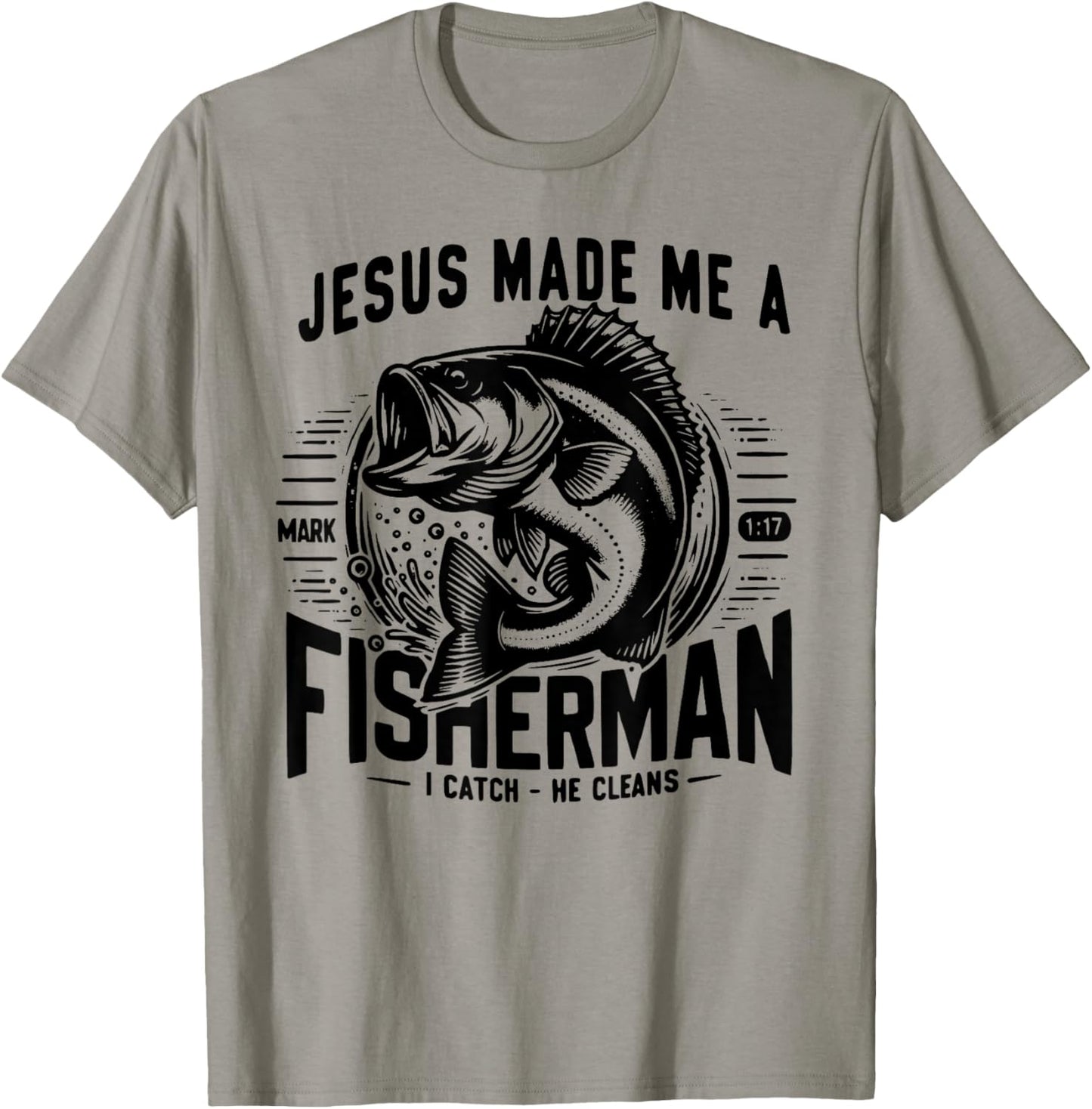 Jesus Made Me A Fishermen T-Shirt - T-Shirt | Sand