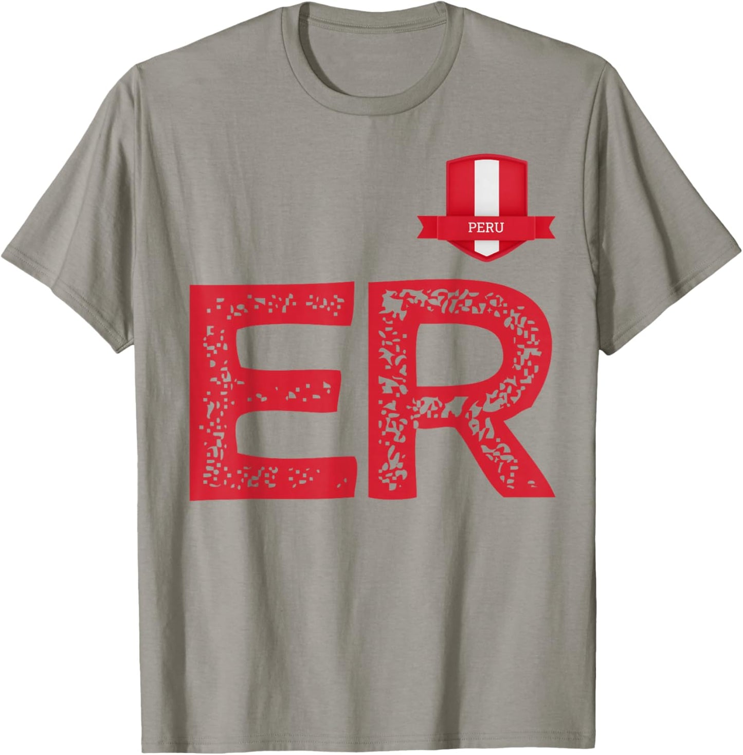 Peru Human Flag Letter E and Letter R Peru T-Shirt - T-Shirt | Sand