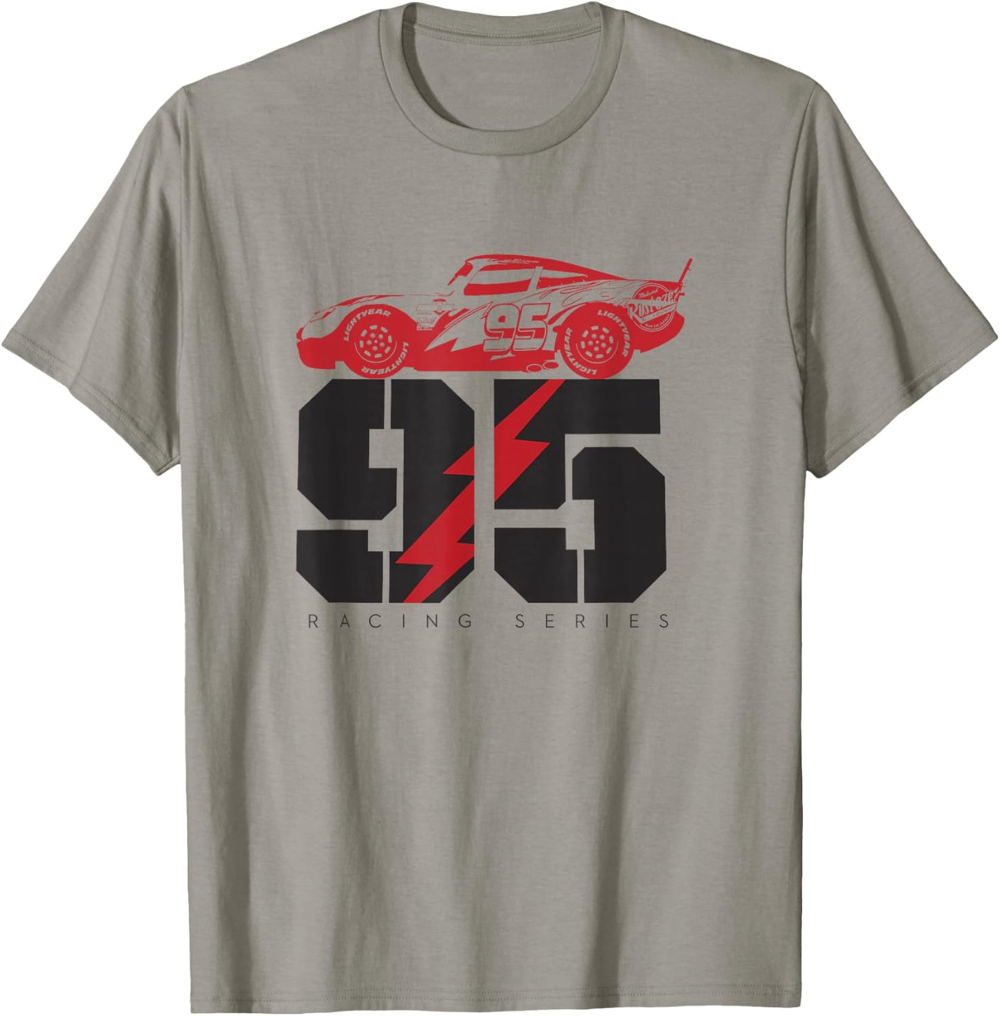 Disney Pixar Cars 95 Racing Series Lightning McQueen Retro T-Shirt - T-Shirt | Sand