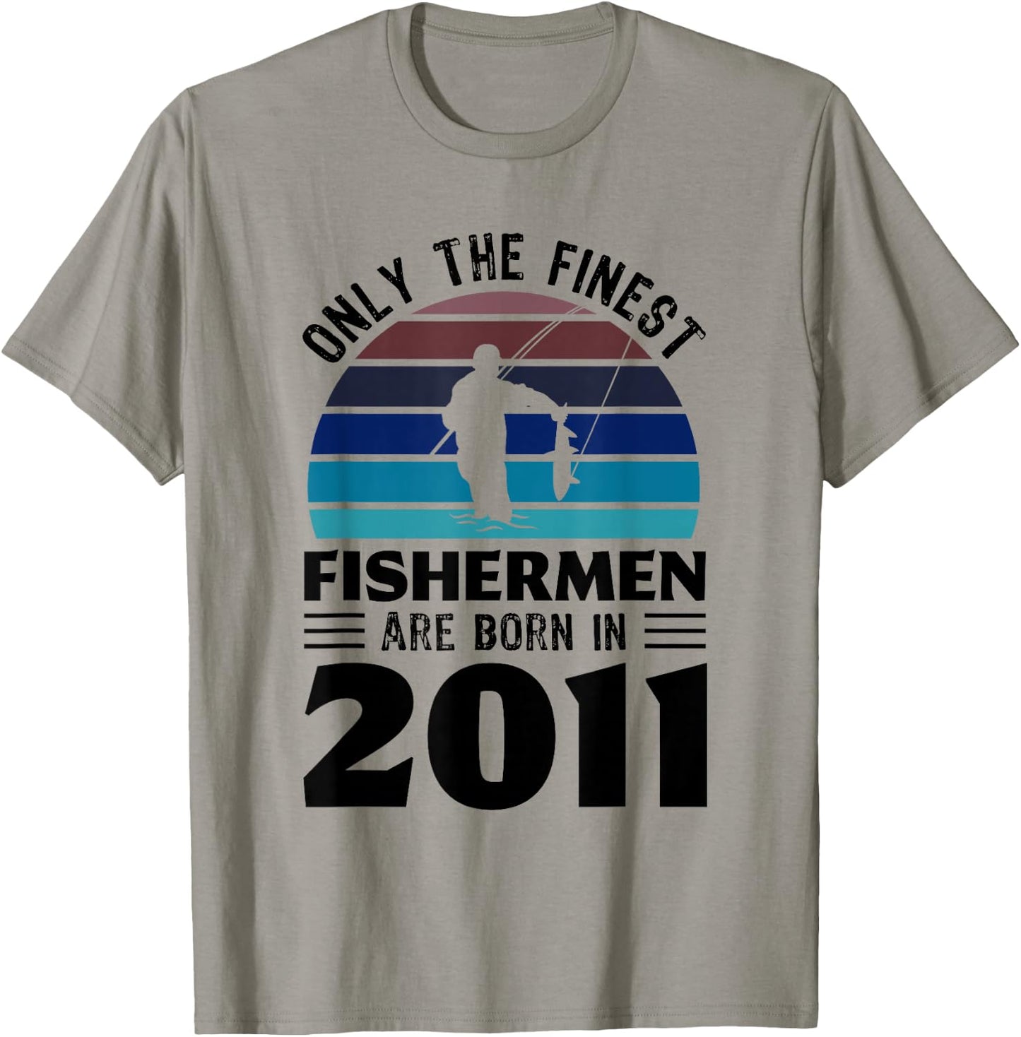 Fishermen born in 2011 10th Birthday Fishing Gifts T-Shirt - T-Shirt | Sand