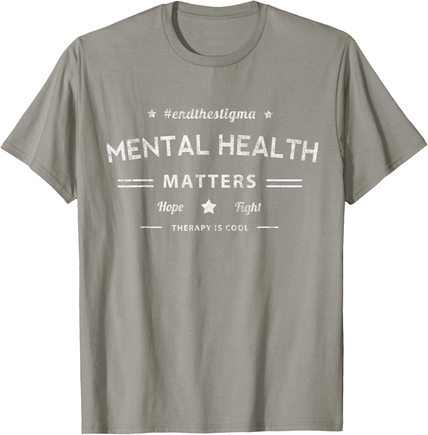Vintage MENTAL HEALTH MATTERS Hope & Fight Therapy Cool Yoga T-Shirt - T-Shirt | Sand