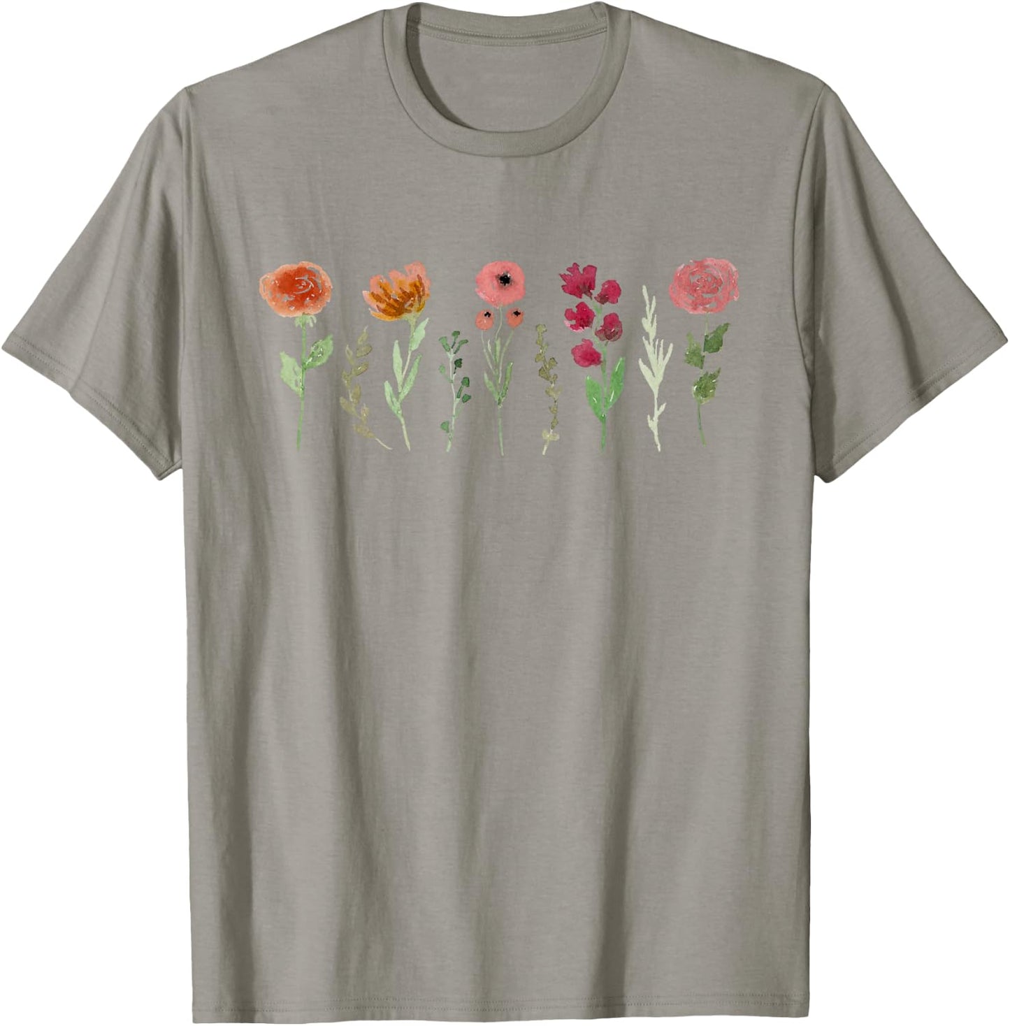 Women's Vintage Flower Casual Boho WildFlower Graphic T-Shirt - T-Shirt | Sand