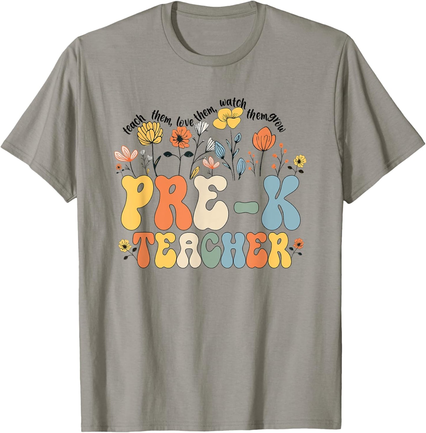 Pre-k Teacher Appreciation Teaching Wildflowers T-Shirt - T-Shirt | Sand