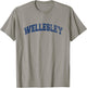 Wellesley Massachusetts Varsity Style Vintage Grey T-Shirt - T-Shirt | Sand