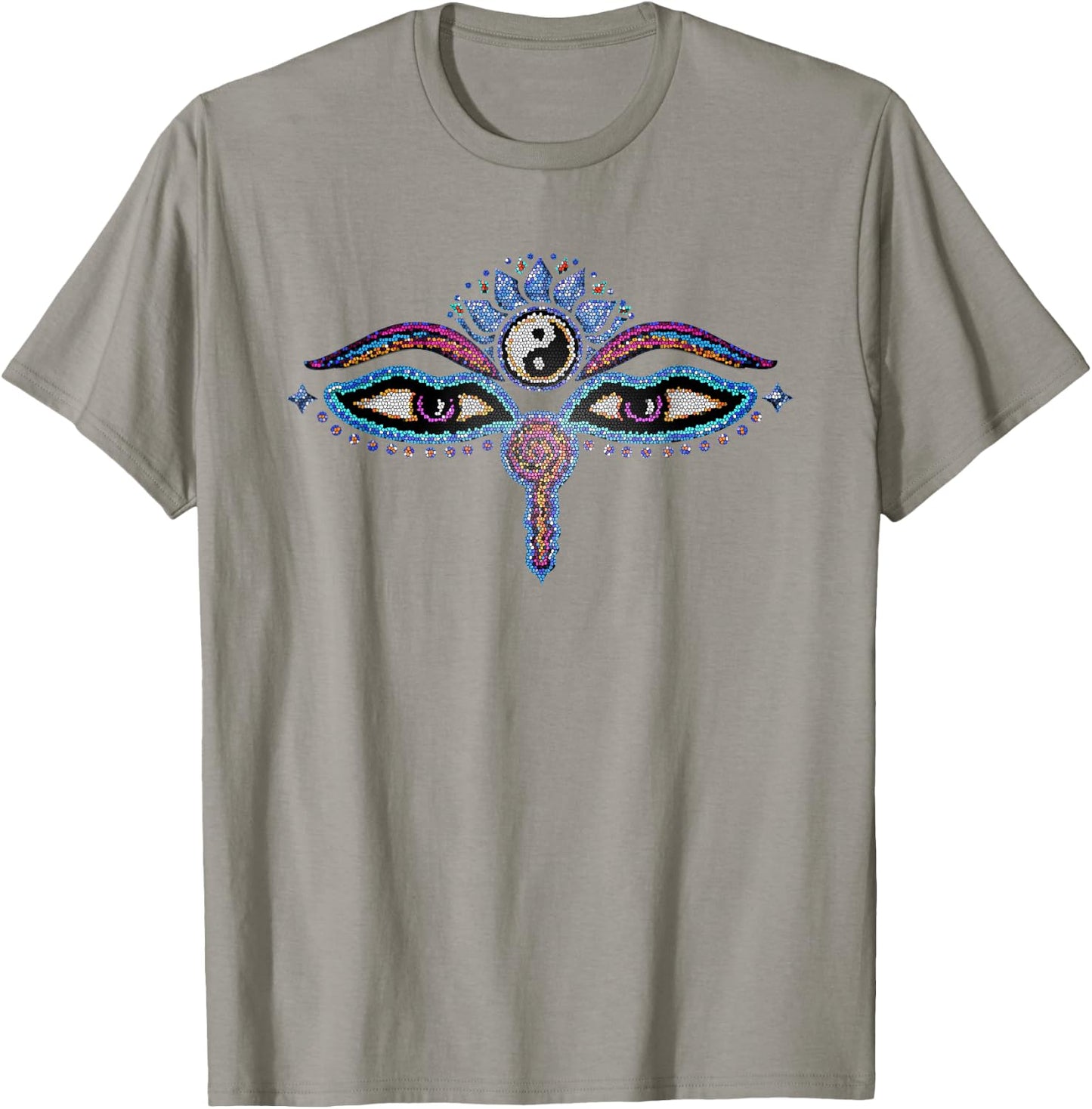 Buddha eyes, buddhism, yin yang, lotus flower, yoga, spirit T-Shirt - T-Shirt | Sand