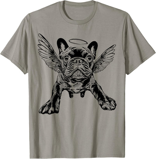 French Bulldog with Wings Cute Frenchie Bulldog Angel Outfit T-Shirt - T-Shirt | Sand