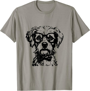 Funny Goldendoodle Havanese Dog With Glasses Graphic T-Shirt - T-Shirt | Sand
