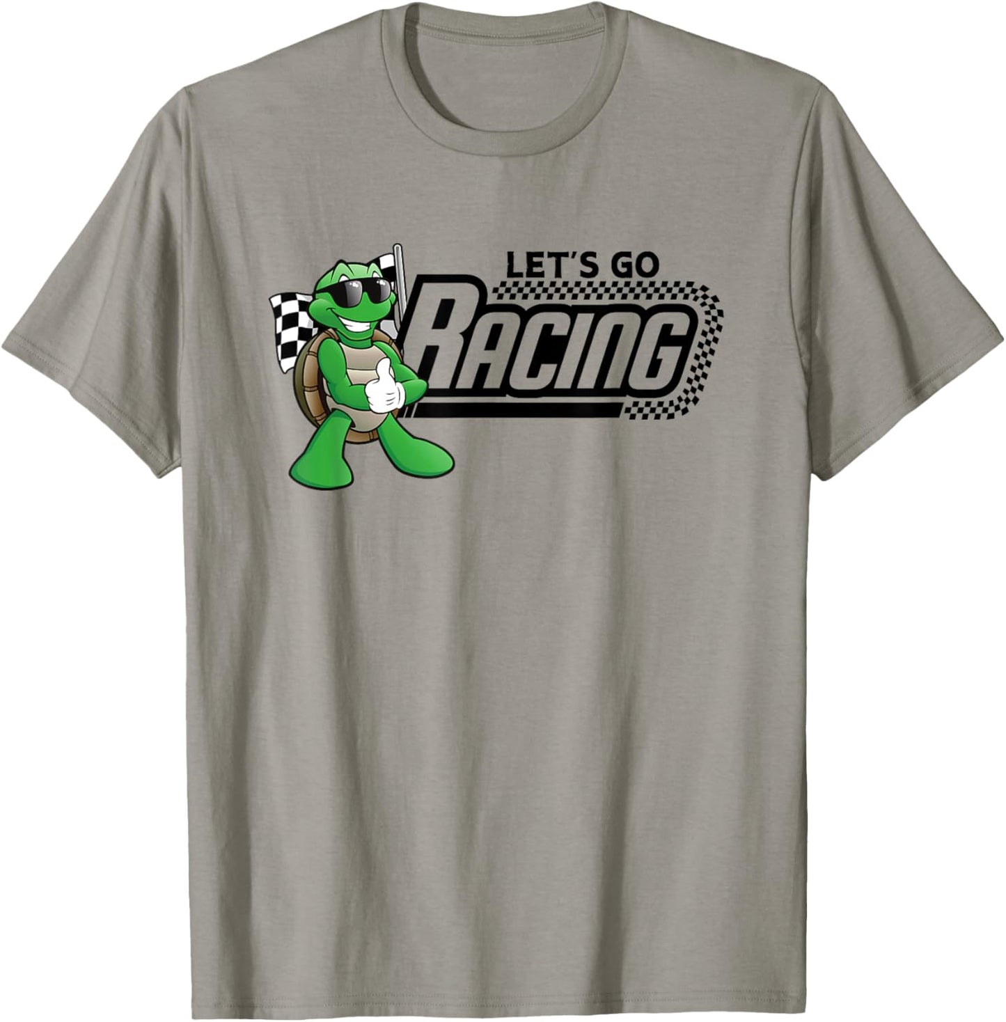 Turtle Races Racing Turtles Checkered Flag T-Shirt - T-Shirt | Sand