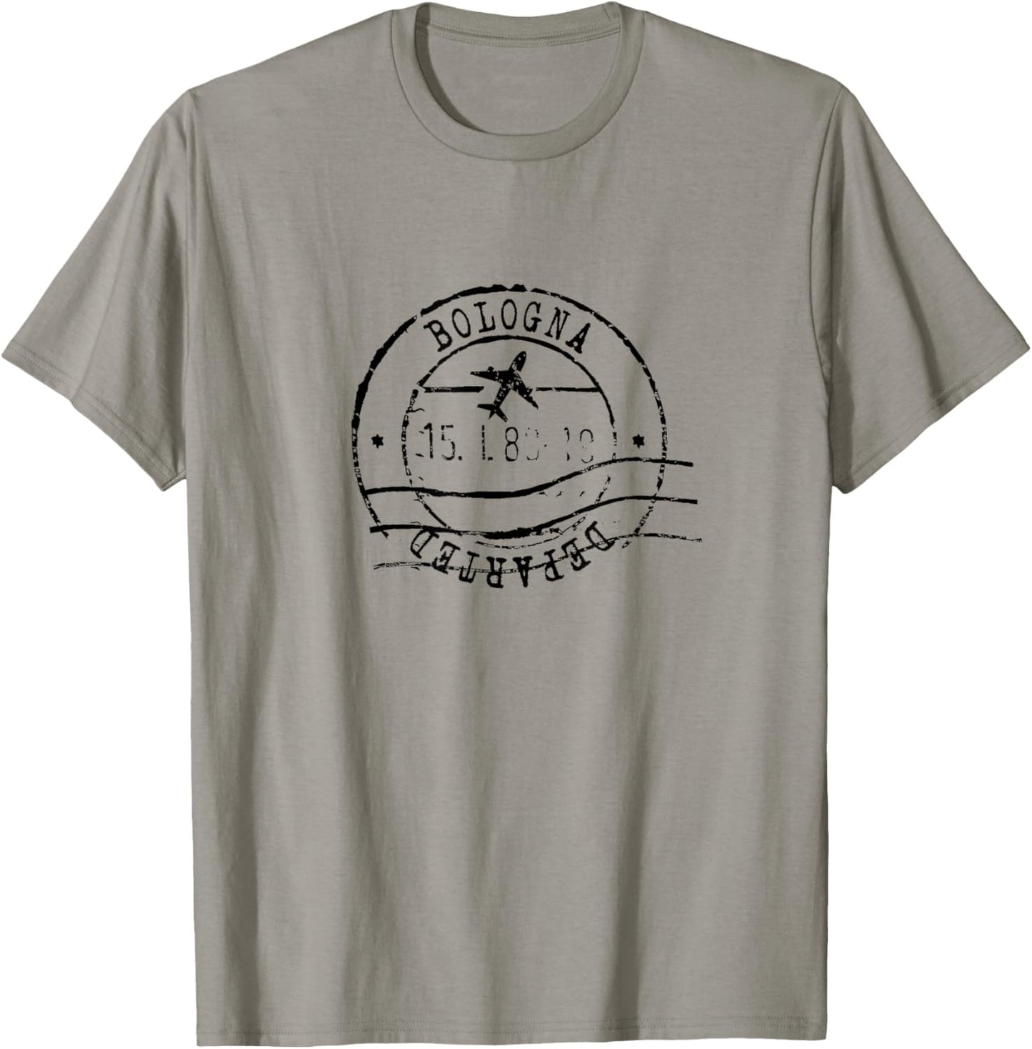 Bologna Italy Travel Vintage Passport Stamp T-Shirt - T-Shirt | Sand