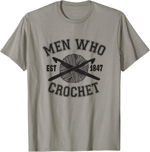 Men Who Crochet Funny Baking for Guys Who Crochet Graphic T-Shirt - T-Shirt | Sand