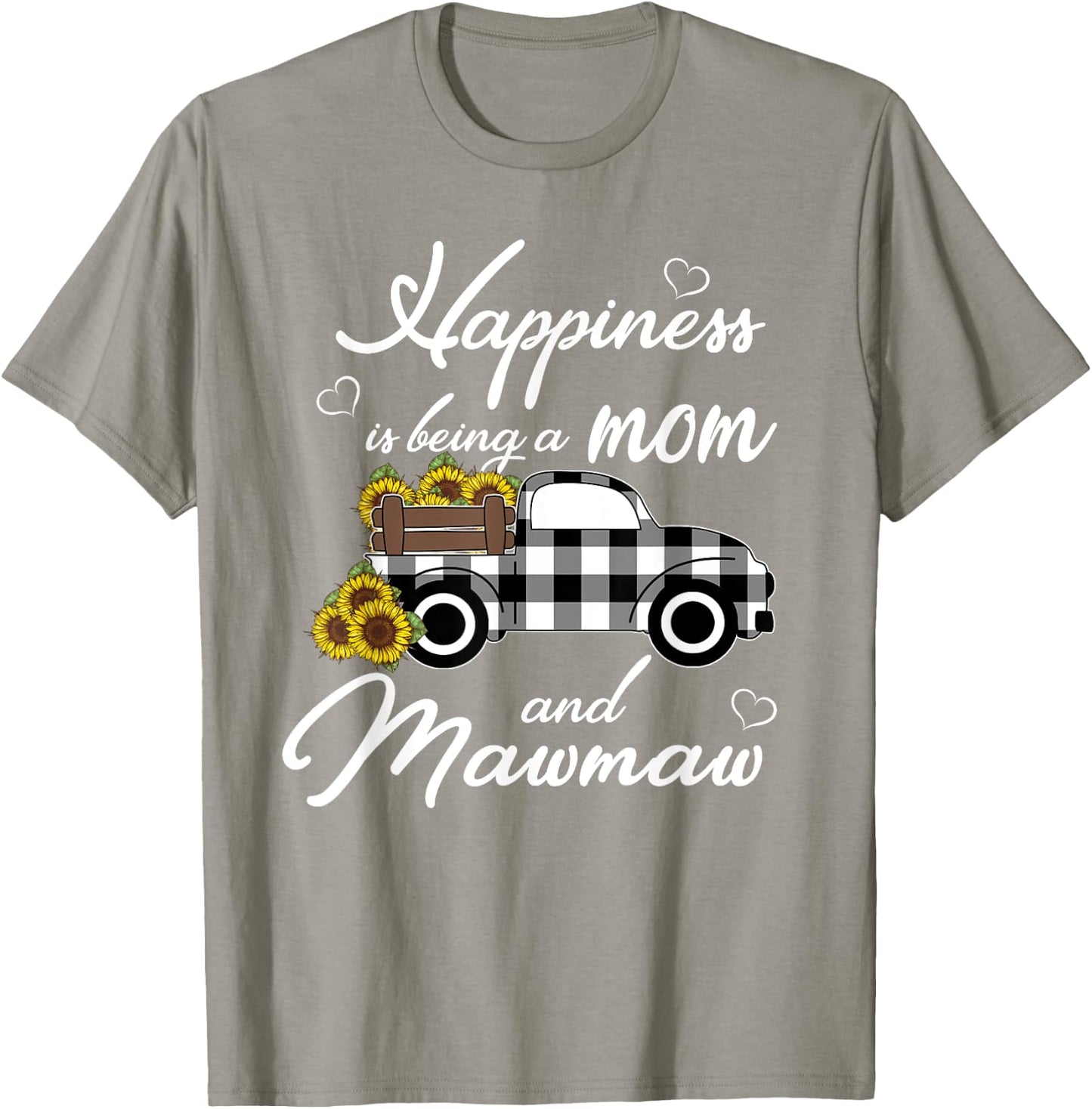 Sunflower Grandma Shirt Happiness is being a Mom and Mawmaw T-Shirt - T-Shirt | Sand
