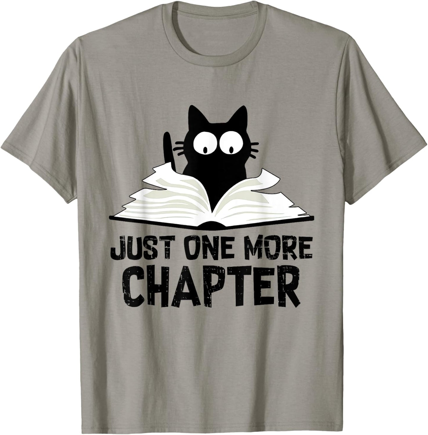 Just One More Chapter Cat Funny Love Cat Black Book T-Shirt - T-Shirt | Sand
