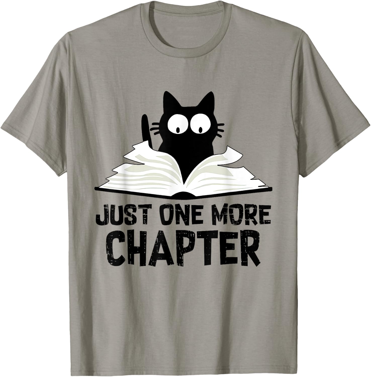 Just One More Chapter Cat Funny Love Cat Black Book T-Shirt - T-Shirt | Sand