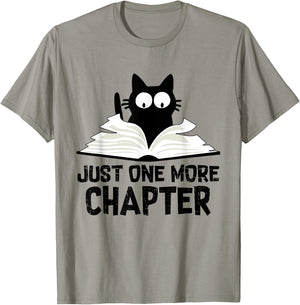 Just One More Chapter Cat Funny Love Cat Black Book T-Shirt - T-Shirt | Sand