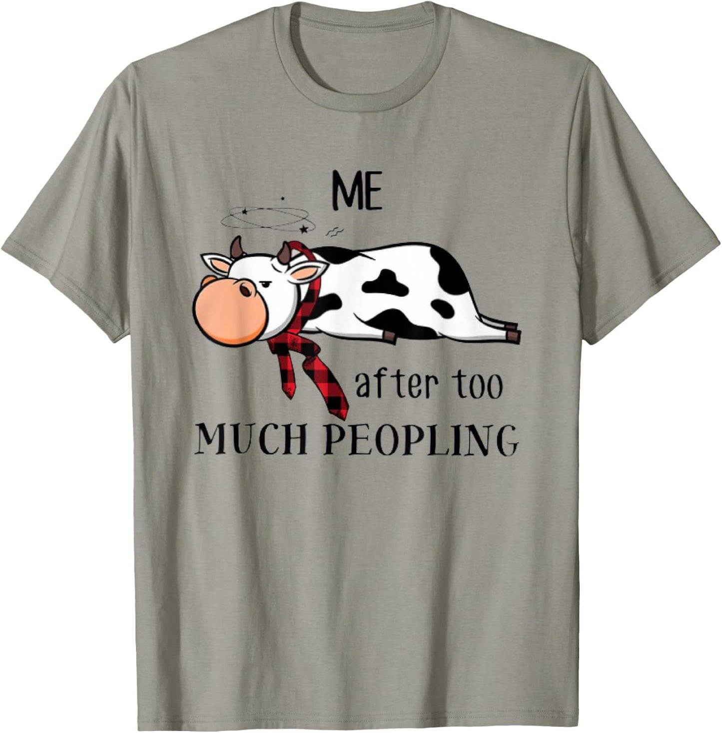 Funny Cow too much peopling for cow lover Classic T-Shirt - T-Shirt | Sand