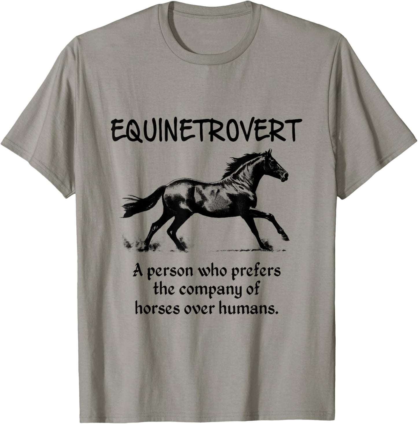 Equinetrovert Funny Horse For Horse Lover T-Shirt - T-Shirt | Sand