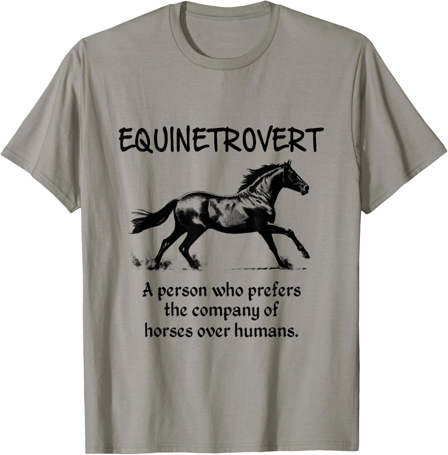 Equinetrovert Funny Horse For Horse Lover T-Shirt - T-Shirt | Sand